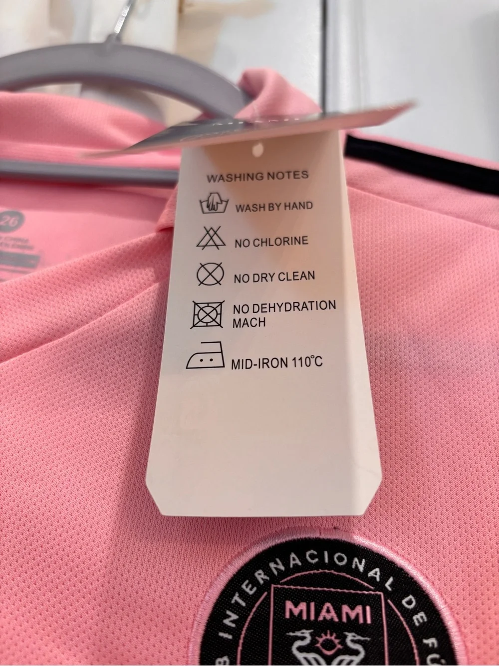 miami Pink Soccer Set Jersey & Shorts with Black Tag and Embroidered Crest